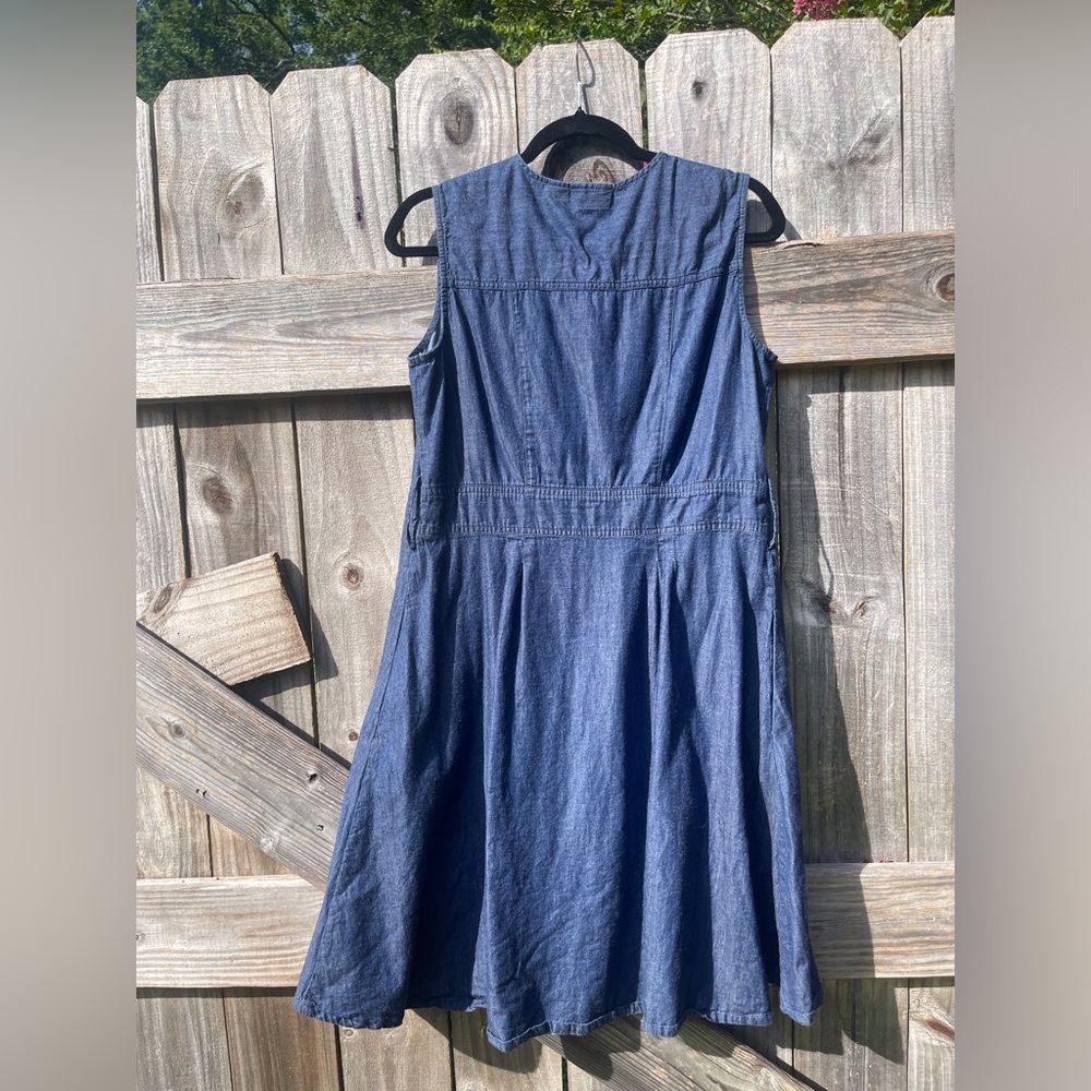 Millenium Sleeveless Denim Dress 100 percent cotton Size M - Picture 7 of 8